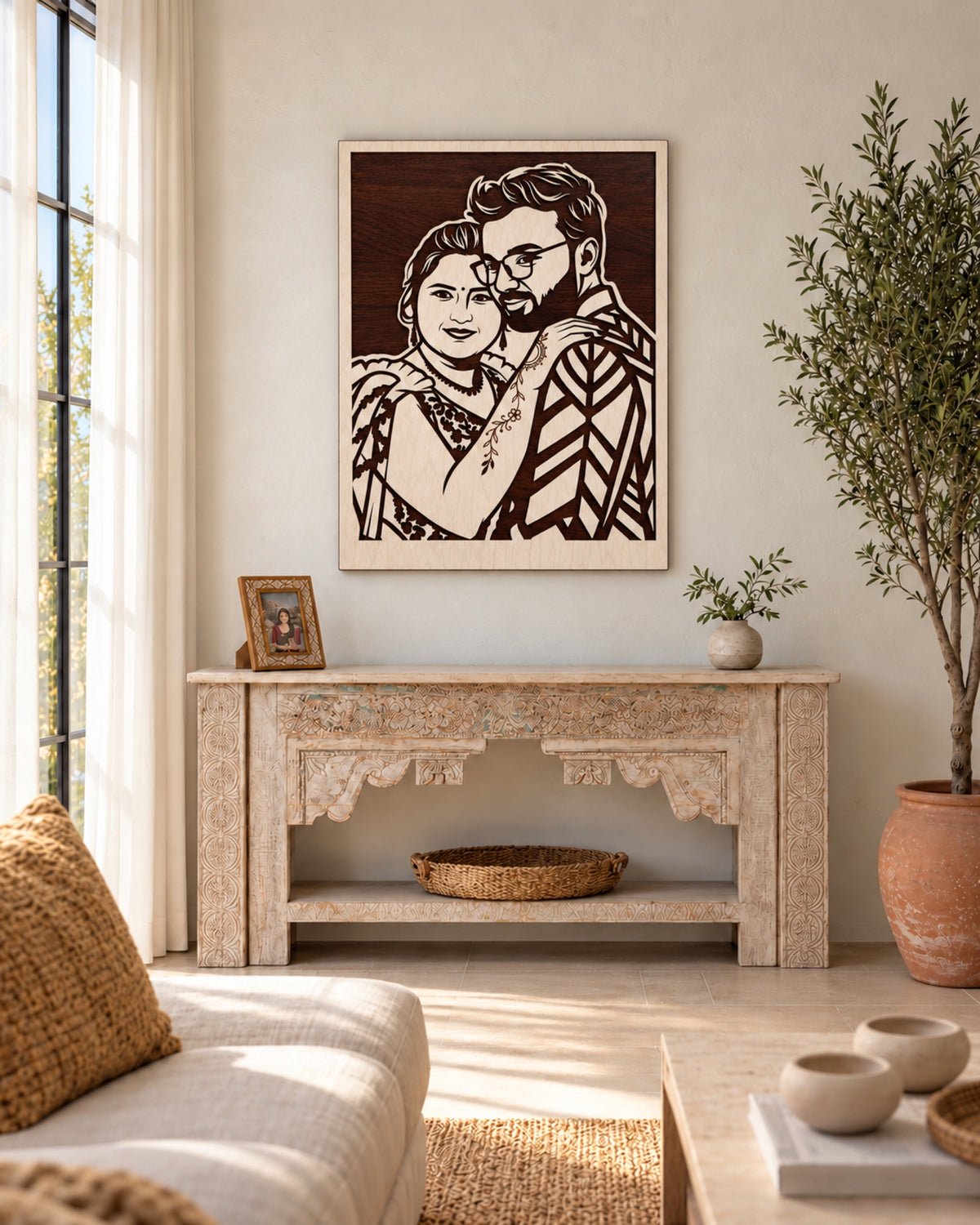 Two-Wood Inlay — in room (wall)