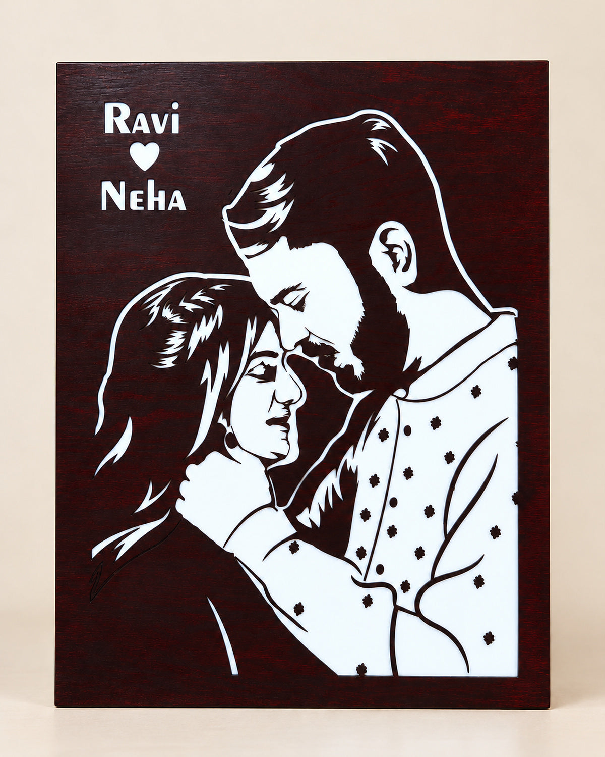 Two-Wood Inlay Backlit — front (unlit)
