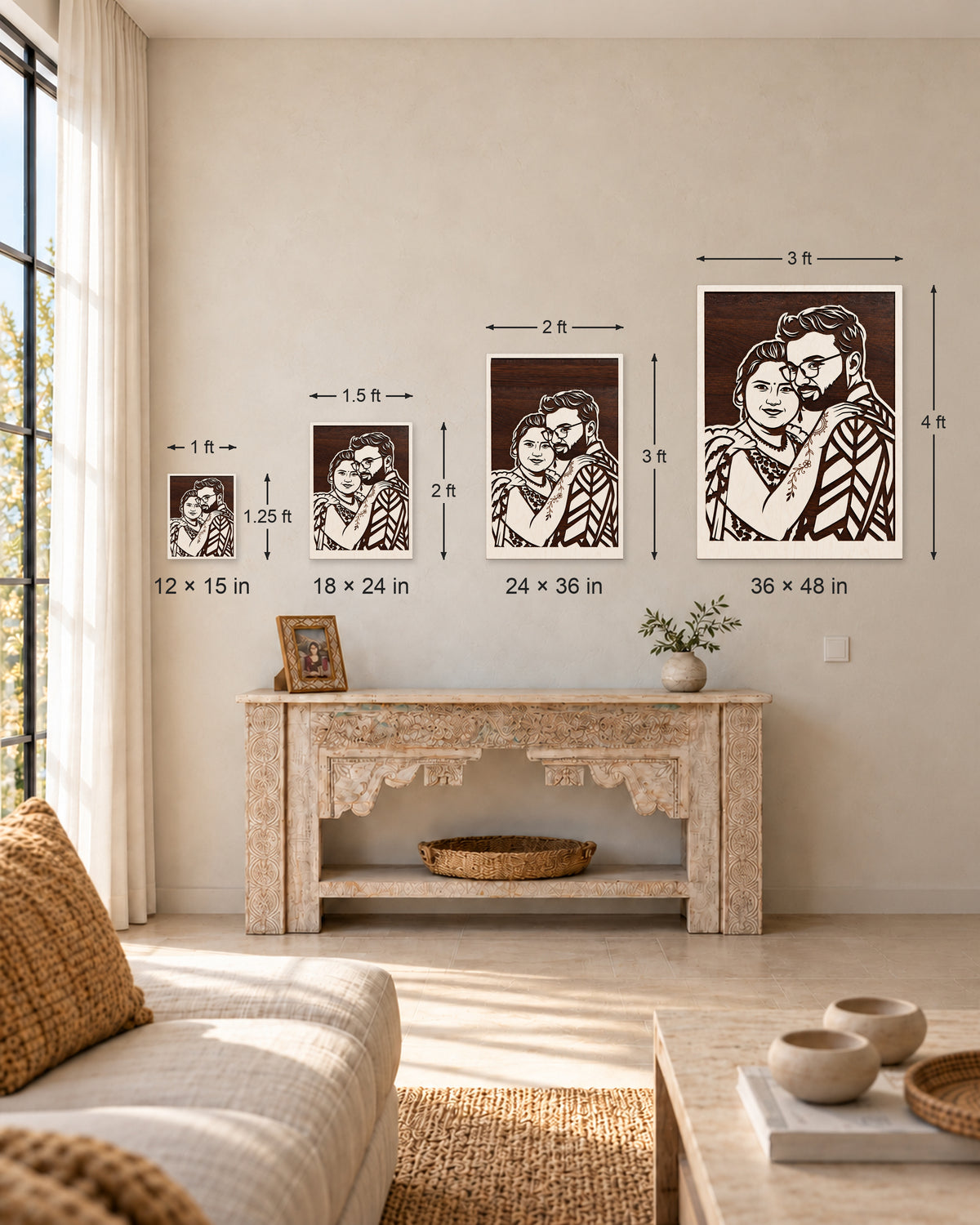 Two-Wood Inlay — size lineup