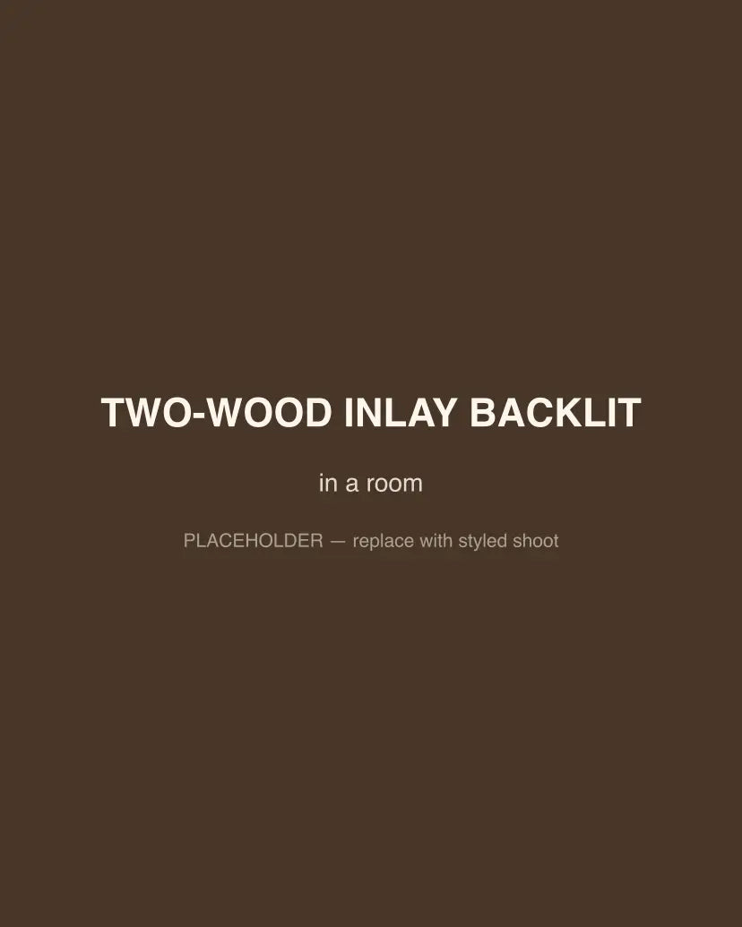 Two-Wood Inlay Backlit, in a room